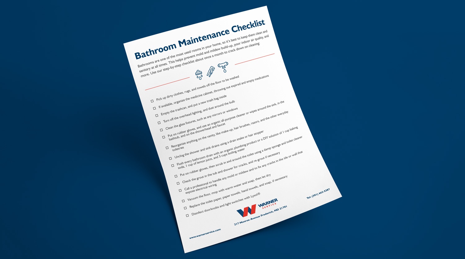 Warner Service Bathroom Maintenance Checklist
