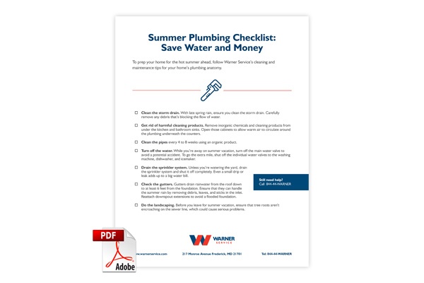 summer plumbing checklist